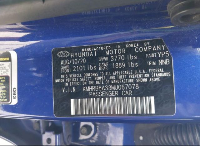 Used 2021 Hyundai Veloster full