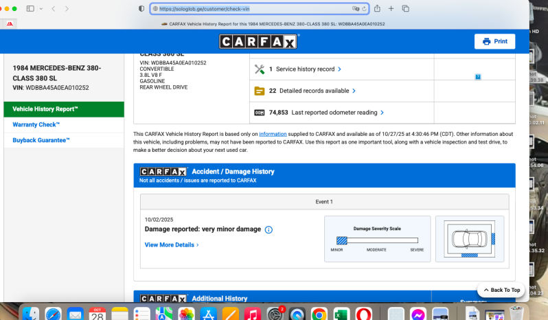 Certified Used 1984 Mercedes SL-Class full